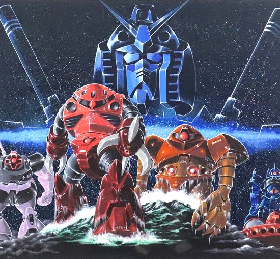 大河原邦男の絵画作品　タイトルは、哀戦士〜機動戦士ガンダムⅡ